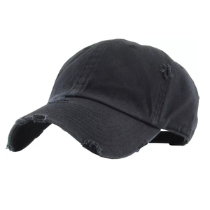 Distressed Washed Unisex Soft High Quality Solid Design Casual Outdoor Vintage Fashion Twill Baseball Caps Adjustable Cotton - Product Image 1