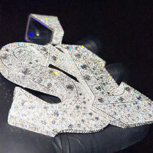 CONCEPTION Set de Mosaicos Iced Bling Bling VVS Moissanite Plata S925 Colgante de Letra Inicial Personalizada Certificado GRA Hip Hop Unisex - Product Image 4