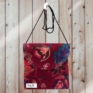 Bolso de Hombro de Terciopelo Estilo Bohemio con Estampados de Animales, Correa Única, Cierre de Gancho y Bucle, Diseño Naranja Rojo, Artesanía Exclusiva, Casual para Mujer - Product Image 4