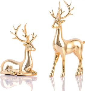 Estatua de Antílope de Latón Dorado, Figura de Animal con Cuernos, Decoración de Mesa para el Hogar, Escultura Duradera para Sala de Estar, Dormitorio - Product Image 5