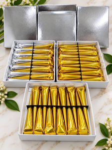 Envases de Cono para Mehndi Rojos/Negros de Lujo Personalizados, Tubos Exprimibles de Aluminio Metálico y Plástico para Pintura Corporal y Dispensación de Cosméticos - Product Image 1
