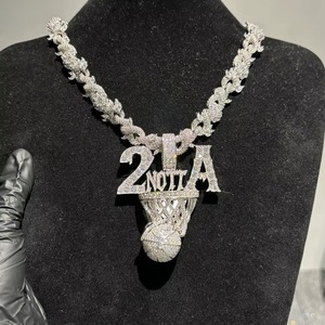 2 <b>Chain</b> A Moissanite Basketball Pendant 925 Silver Hip Hop Men's Jewelry Everyday Wear Themed Pendant Iced Out <b>Rapper</b> Pendant - Product Image 4