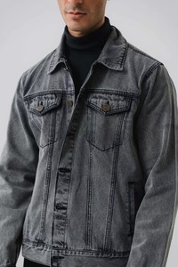 Custom Made Men's <b>Long</b> Stretch <b>Denim</b> <b>Jacket</b> Men Jean <b>Jacket</b> Cotton Blue Winter Plain <b>Denim</b> <b>Jacket</b> for Men Plus Size - Product Image 3