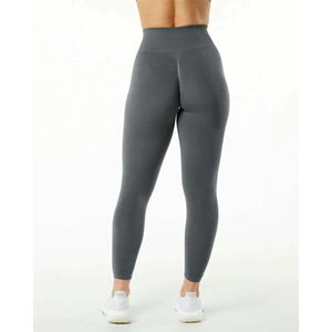 Leggings taille haute unis pour femme, tricotés sans couture, 51% polyamide, 38% polyester, 11% élasthanne, effet froncé aux fesses, anti-humidité, OEM - Product Image 4