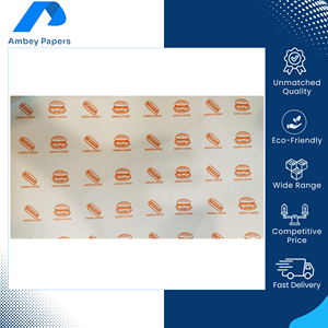 Papier d'emballage imprimé de qualité alimentaire, personnalisable pour hamburgers/aliments, en promotion à prix réduit - Product Image 2