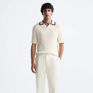 Camisetas de Diseño Oversize de Manga Corta, Tejido de Punto, Logotipo Bordado, Algodón de Alta Calidad, Polo de Golf para Hombre - Product Image 3