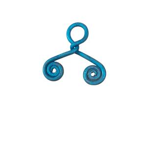 Colgante de metal azul al por mayor, dije único de alambre enrollado, componente de joyería hecho a mano, pequeño dije para la fabricación de collares - Product Image 2