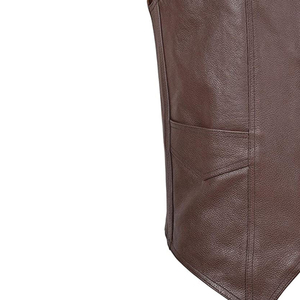 Custom PU Leather Puffer <b>Vest</b> <b>for</b> <b>Men</b> Casual Sleeveless Motorcycle Club Outerwear Reversible Breathable - Product Image 6