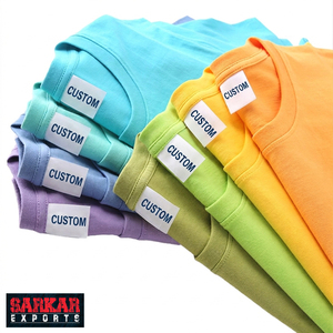 Chemises épaisses pour hommes, col rond, manches courtes, coupe oversize, 100% coton, imprimées avec logo personnalisé, vente en gros - Product Image 3