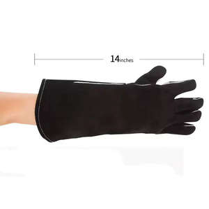 Guantes de Soldadura de Cuero de 11 oz, Resistentes al Calor, Largos, Transpirables, de Seguridad, para Soldadura MIG/TIG, Resistentes a Mordeduras, para Manipulación de Animales, Barbacoa, Chimenea - Product Image 4