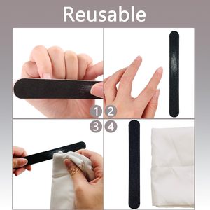 Lima y bloque pulidor de uñas profesional de alta calidad, herramientas de manicura, grano 100/180, lima negra para pedicura y logotipo personalizado - Product Image 4