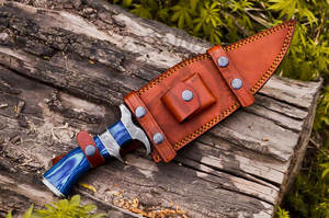 Nouveauté : Couteau de survie et de chasse artisanal en acier Damas, lame fixe de 10 pouces, manche en bois ambidextre, couteau de camping tranchant - Product Image 6