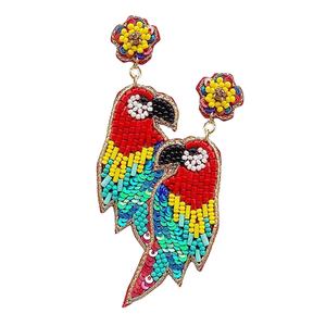 Handmade Luxury Beaded Embroidery Trendy <b>Halloween</b> Statement Drop <b>Earrings</b> for Women/Girls Custom Colors India - Product Image 2