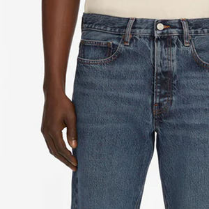 Pantalon bleu décontracté pour homme, style streetwear, couleur unie, avec logo personnalisé, pour un usage quotidien, coupe confortable, en coton respirant. - Product Image 2