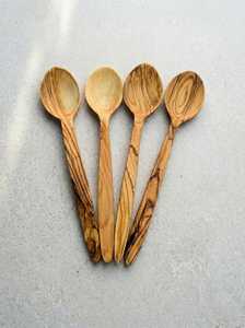 Cucharas de Madera de Olivo Talladas a Mano, Cuchara para Remover de Madera Rústica, Utensilios de Cocina, Decoración Rústica para el Hogar, Regalo para Chef - Product Image 2
