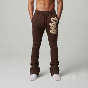 Pantalones de chándal apilados de corte ajustado para hombre, pantalones de chándal apilados de invierno para hombre, pantalones apilados de invierno para hombre - Product Image 1