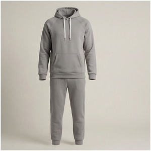 Conjunto Deportivo Gris para Hombre, Manga Larga, con Capucha, Color Sólido, Transpirable, Corte Regular, para Otoño - Product Image 1
