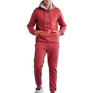 Conjunto Deportivo Moderno con Logotipo Personalizado para Hombre, Sudadera de Felpa, Pantalón de Chándal Liso de Dos Piezas con Dos Bolsillos, Color Negro, Corte Ajustado - Product Image 2