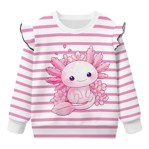 Sudaderas con cuello redondo y volantes gráficos para niños, lindas, suaves, ligeras, de manga larga, informales, para salir, para primavera - Product Image 1