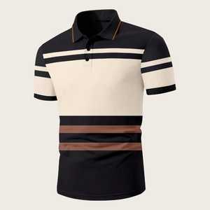 Camisetas Polo a Rayas de Alta Calidad, 100% Algodón, para Hombre, Manga Corta, Diseño Personalizado para Venta en Línea, Hecho en Pakistán. - Product Image 1