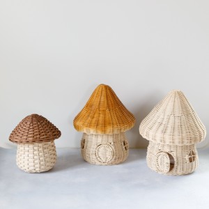 Vietnam handicraft mushroom house for kids room decor & play natural rattan baby playhouse - Product Image 4