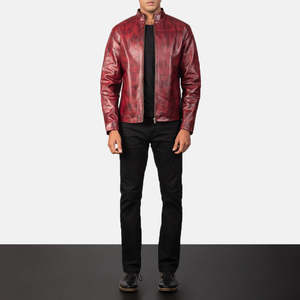 Stand Collar <b>Long</b> Sleeve Vintage Style Luxury Roadster <b>Jacket</b> 2026 Best Selling Custom Front Men's PU <b>Leather</b> Outerwear <b>Jacket</b> - Product Image 2