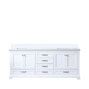 80 pouces. W X 22 In. Meuble-lavabo double blanc avec plan de travail en quartz blanc pour salle de bain - Product Image 1