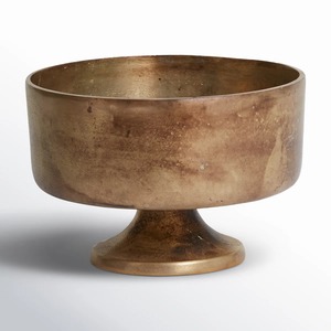 Vase de table moderne en céramique dorée mate, design côtelé rond - Product Image 4