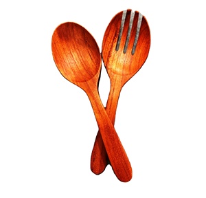 Juego de 2 Servidores de Ensalada de Madera Natural Premium, Cuchara y Tenedor para Servir Hechos a Mano, Utensilios de Cocina Ecológicos, Fabricante Directo - Product Image 1