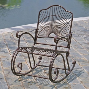 Modern European Antique Outdoor Wrought Iron Weather-Resistant Patio <b>Bench</b> Custom Double Seater - Product Image 2
