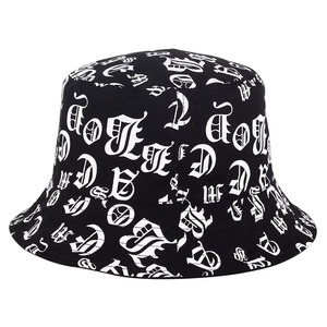 Custom Wide Brim <b>Reversible</b> Adjustable Cartoon Embroidery Logo <b>Bucket</b> <b>Hats</b> Pure Cotton Unisex - Product Image 1