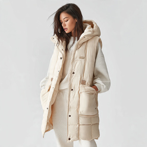 Chaleco acolchado sin mangas con capucha para mujer, cálido de invierno, con cremallera - Product Image 5