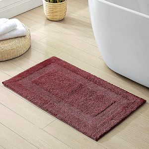 Tapis de bain personnalisé 100% coton à bordure tuftée – Tapis de salle de bain de luxe absorbant pour hôtel, antidérapant, lavable en machine - Product Image 1