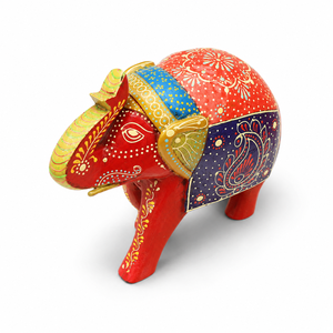 Handcrafted Painted Wooden <b>Elephant</b> Figurine | Traditional Hand-Painted Decorative <b>Elephant</b> Showpiece for Home <b>Decor</b> - Product Image 4