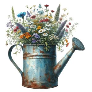Arrosoir moderne en métal avec revêtement coloré imprimé en émail, conçu pour une arrosage efficace dans les petits jardins et les maisons. - Product Image 3
