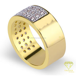Anillo de banda ancha con diamantes cultivados en laboratorio y plata de ley 925 de primera calidad para compradores mayoristas de joyería de moda. - Product Image 5