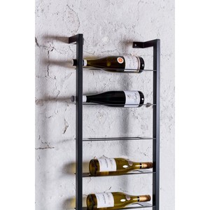 Minimalist Metal Wall Mounted <b>Wine</b> Rack With Rust Resistant Iron Frame For Home Bar Storage - Product Image 1