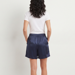 Women High Drawstring Waist Satin <b>Shorts</b> 100% Silk Loose Fit Oversize Adjustable Waist Soft Lightweight <b>Lounge</b> Sleepwear <b>Shorts</b> - Product Image 2
