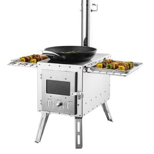 Poêle à bois portable en acier inoxydable de 86 pouces avec tuyaux de cheminée, gants et kit d'accessoires pour poêle de camping 1646in3Fire - Product Image 1