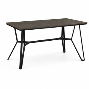 Mesa de Comedor Pequeña Rectangular de Madera de Estilo Industrial Moderno con Patas de Metal para Muebles de Hogar - Product Image 1