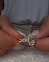 Bague de fiançailles en or massif 14K 18K avec diamant ovale 3,70 carats couleur DEF clarté VS+ et halo caché, solitaire, diamant de laboratoire IGI, vente en gros