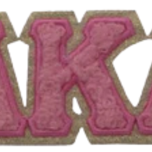 AKA Lettered Chenille <b>Patch</b> Pink Embroidered AKA Iron <b>On</b> <b>Sew</b> <b>On</b> Applique for Jackets Hoodies Backpacks Hats and Apparel - Product Image 5