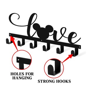 Love Design Black Metal <b>Wall</b> <b>Key</b> Holder <b>Hook</b> Organizer For Entryway Stylish <b>Key</b> Storage And Romantic Home Decor From India - Product Image 4