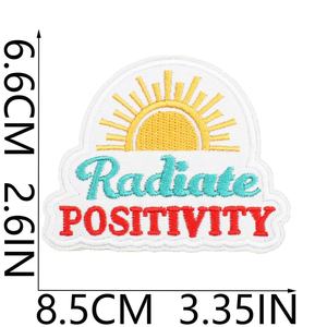 Black Yellow Script Embroidery Patches Custom Designer Inspired Fabric Applique Iron On <b>Badges</b> for Casual Jackets Hats Bags - Product Image 5
