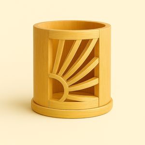 Handmade Round Bamboo <b>Desk</b> Organizer Pen Holder | Eco-Friendly Office & School Use Storage | Custom Logo | OEM ODM Wholesale - Product Image 5