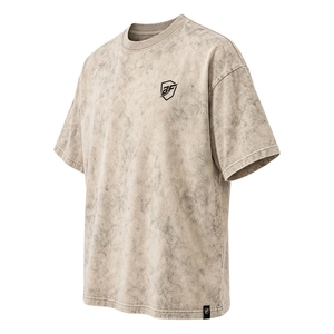 Camiseta Premium para Hombre con Lavado Ácido, Textura Vintage Desgastada, Tela de Algodón, Ajuste Cómodo, Manga Corta, Moda Urbana, OEM - Product Image 4