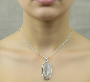 <b>Top</b> Quality Black Rutile Quartz Oval Pendant 925 Silver <b>Rose</b> Gold Yellow Gold Plated Handmade Gemstone Jewelry Minimalist Design - Product Image 3