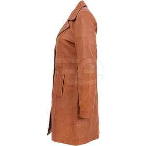 Abrigo largo de cuero premium para mujer, elegante abrigo de invierno para uso casual y formal, personalizado. - Product Image 6