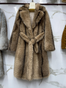 Manteau en fausse fourrure pour femme, veste d'hiver chaude et ample, vêtement d'extérieur en peluche douce, logo personnalisé, fabricant OEM, vente en gros, usine - Product Image 6