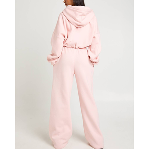 Conjunto Deportivo OEM para Mujer, 2 Piezas, Diseño Sólido, Sexy, con Cierre, Estilo Urbano, Pantalones con Cintura Elástica, Top Corto, Chándal para Correr - Product Image 5